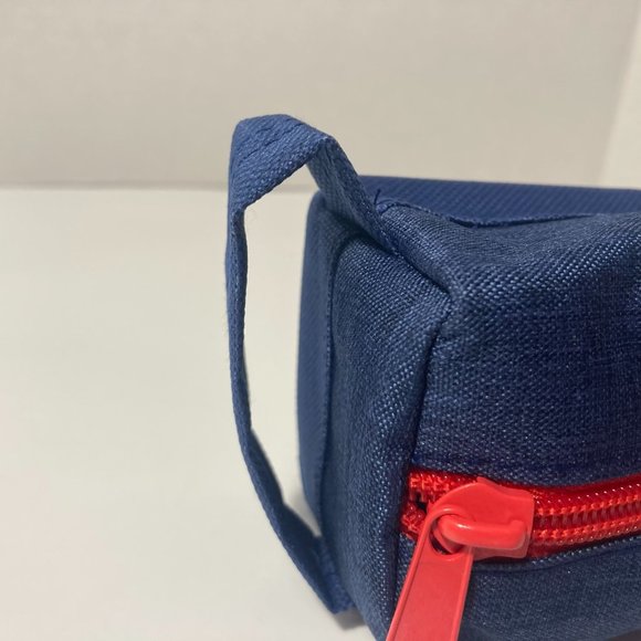 5 Blue Red Makeup Bag Pencil Case Zipper Organizer - Picture 4 of 11